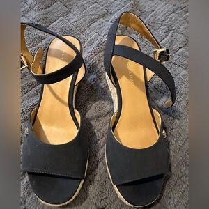 Tommy Hilfiger Navy Blue Wedge Sandals